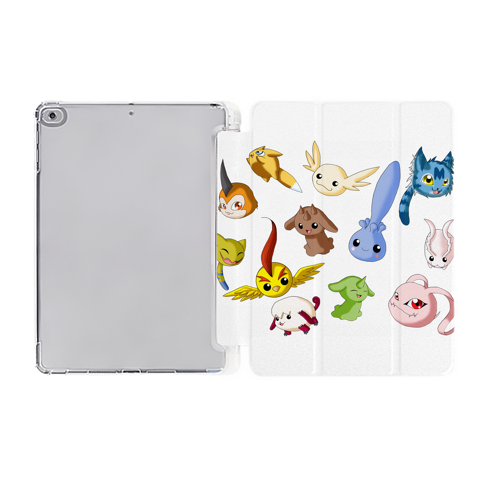 （画像用） Digimon デジタルモンスター/デジモン IPad ケース ペン収納付き 三つ折りスタンド PUレザー×シリコン 対応機種9.5/10.5/10.9インチ